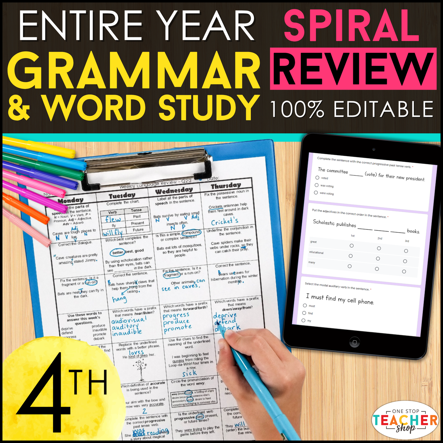 4th Grade Grammar Spiral Review