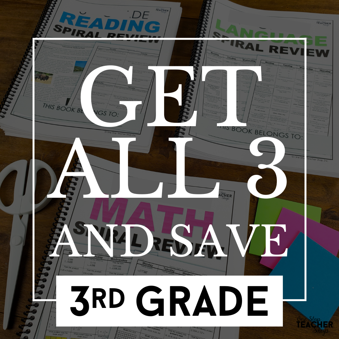 20% Off - 3rd Grade ALL Spiral Reviews BUNDLE DEAL