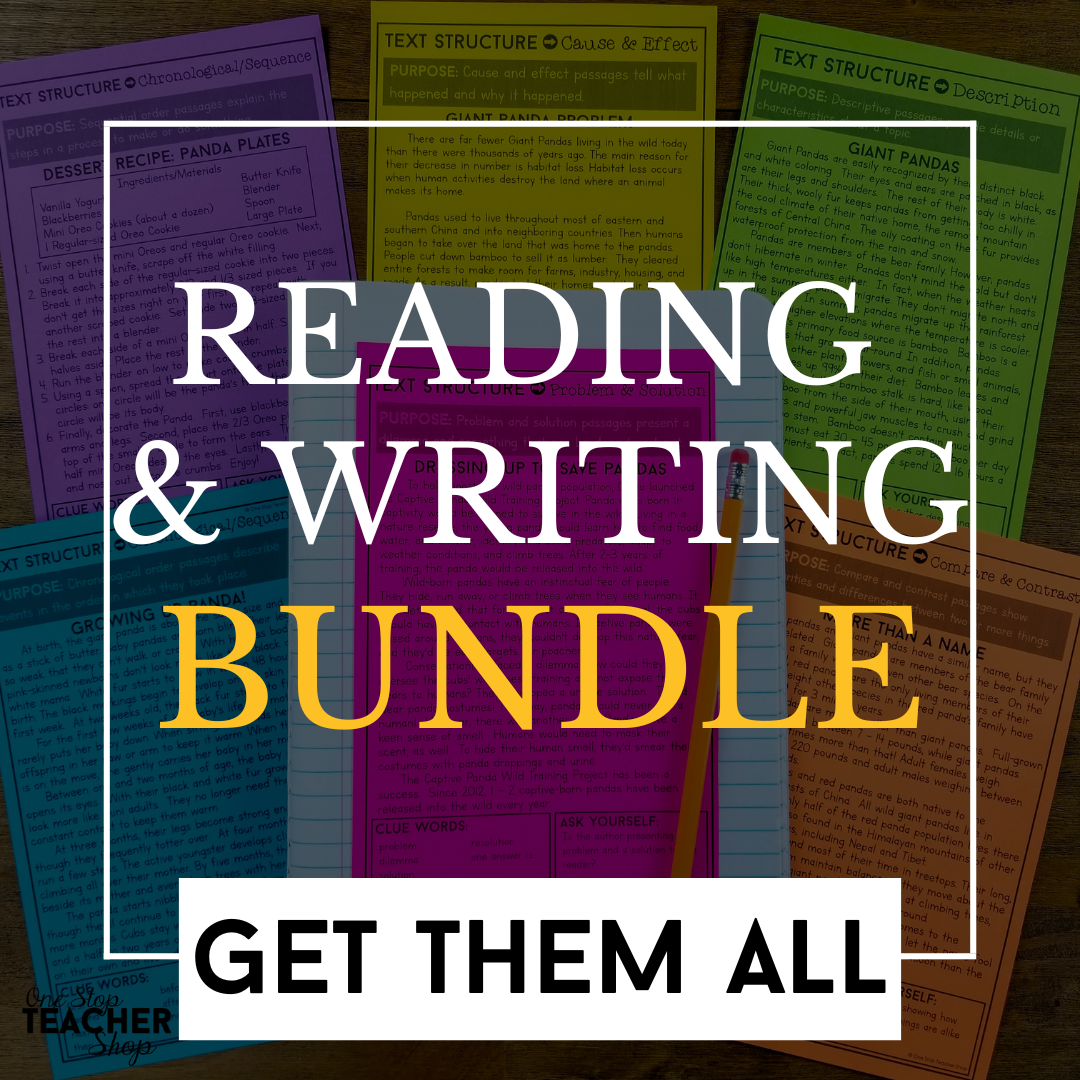 20% Off - Reading and Writing BUNDLE DEAL – One Stop Teacher Shop