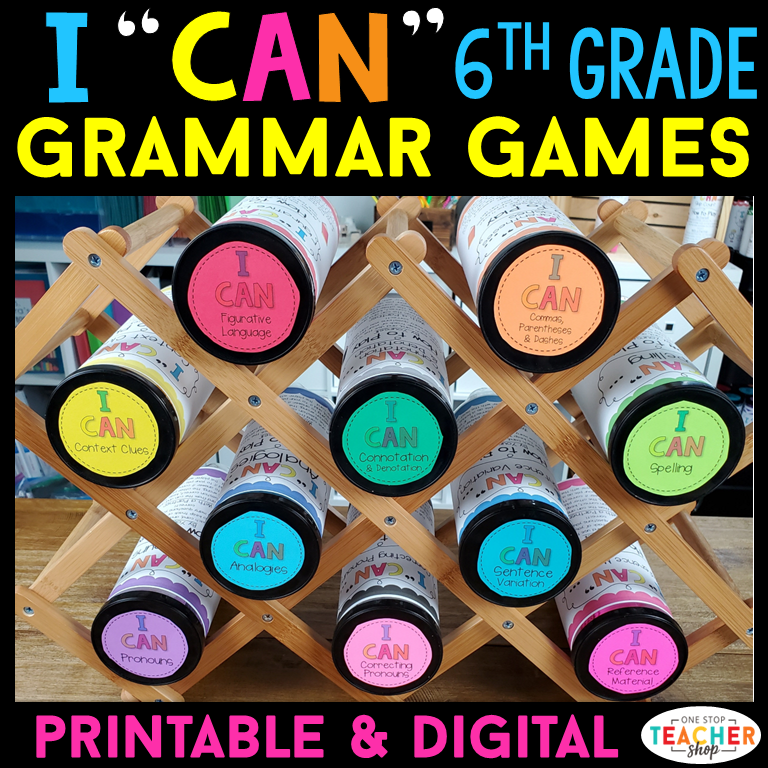 20% Off - 6th Grade I CAN Grammar Games