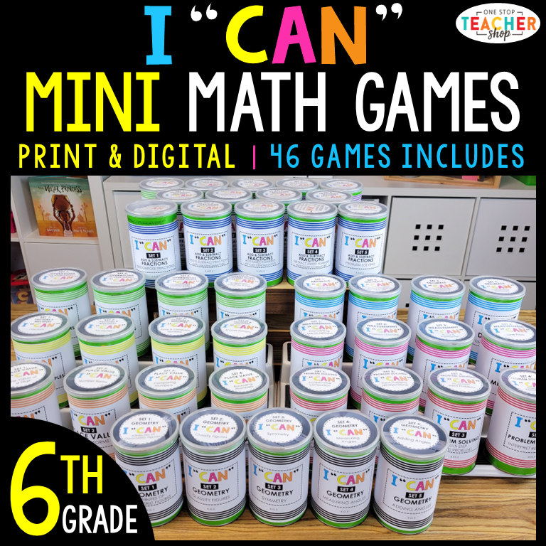 20% Off - 6th Grade Mini I CAN Math Games