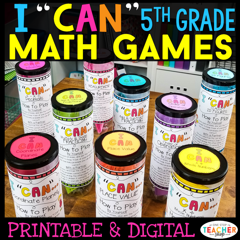 5th Grade I CAN Math Games