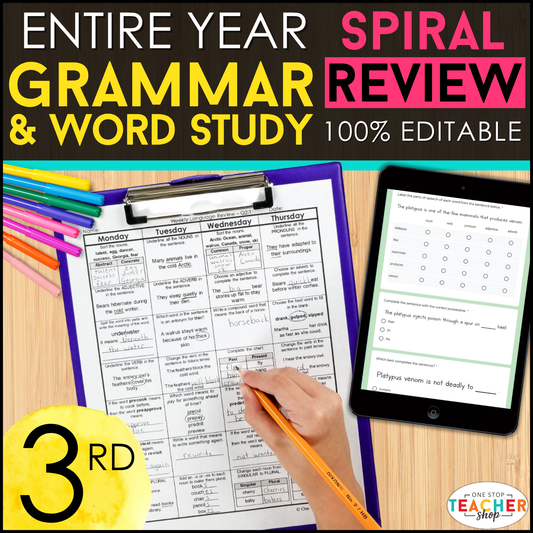 3rd Grade Grammar Spiral Review