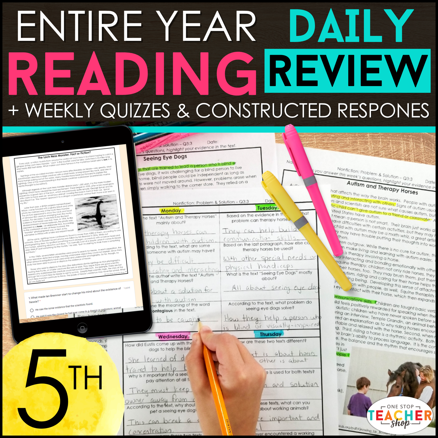 5th Grade Reading Daily Review