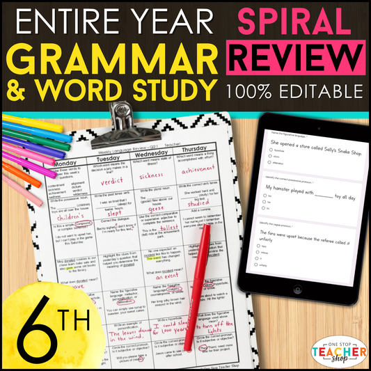 6th Grade Grammar Spiral Review