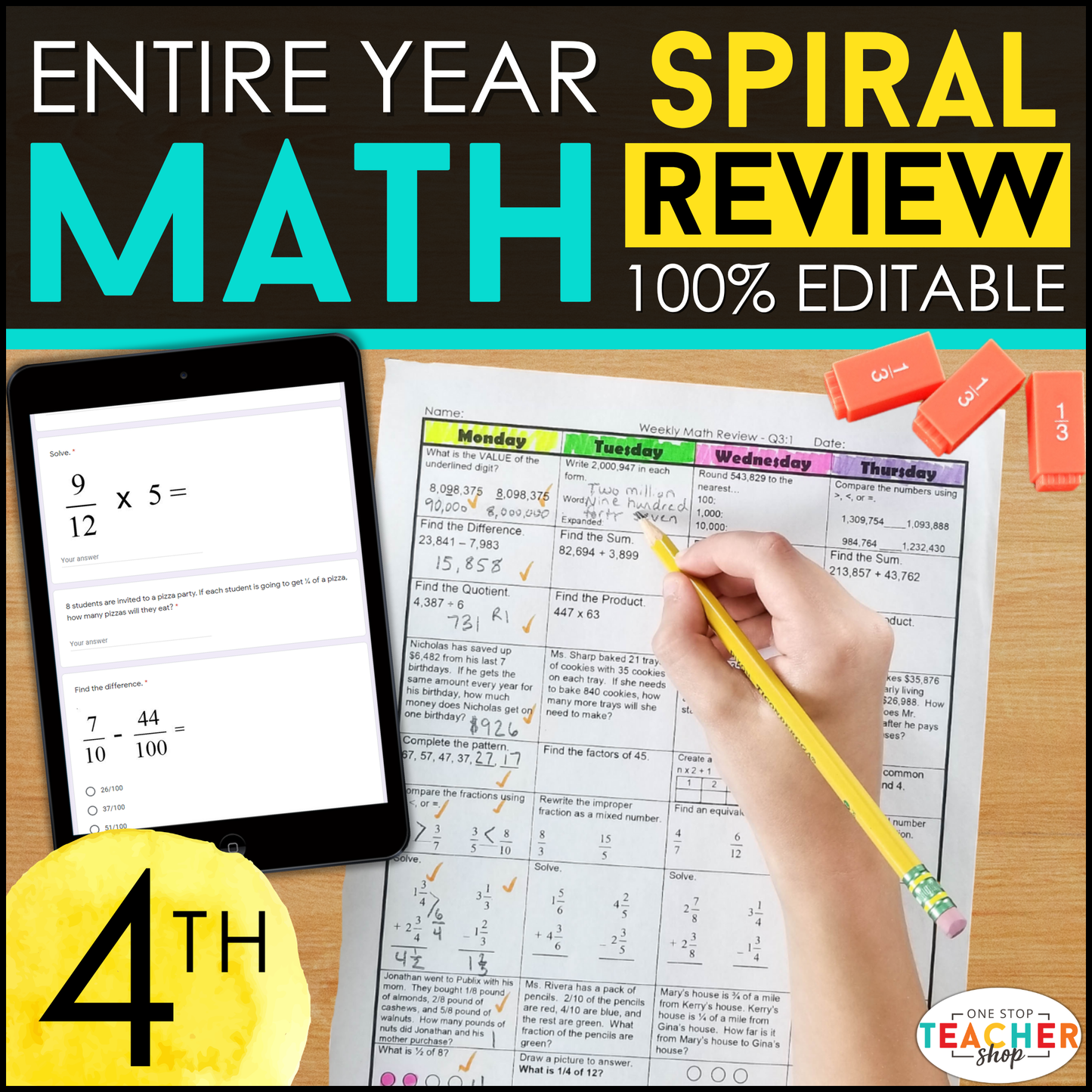 4th Grade Math Spiral Review