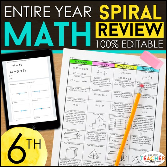6th Grade Math Spiral Review