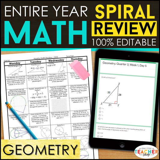 Geometry Spiral Review & Quizzes