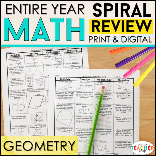 Geometry Spiral Review & Quizzes