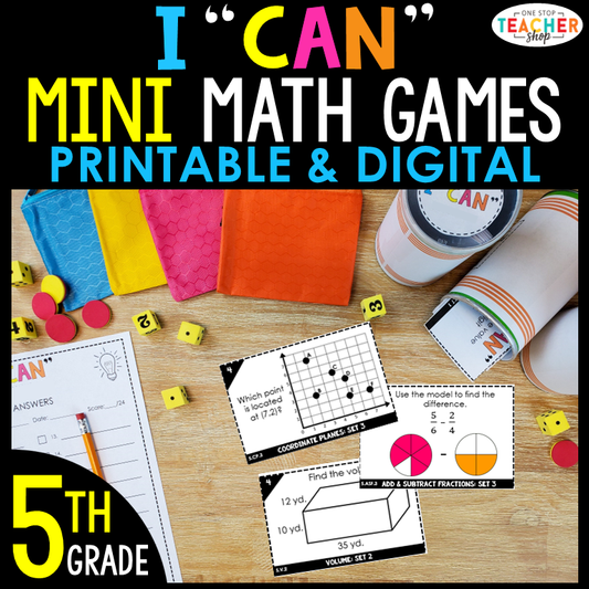 20% Off - 5th Grade Mini I CAN Math Games