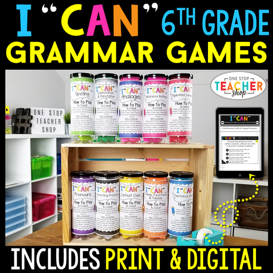 20% Off - 6th Grade I CAN Grammar Games