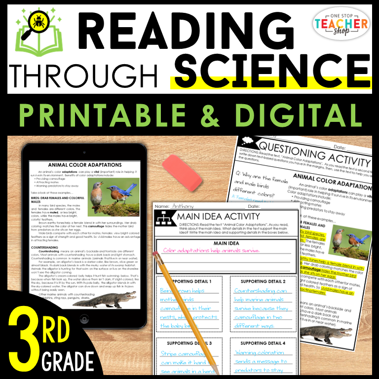 3rd Grade Reading Through Science