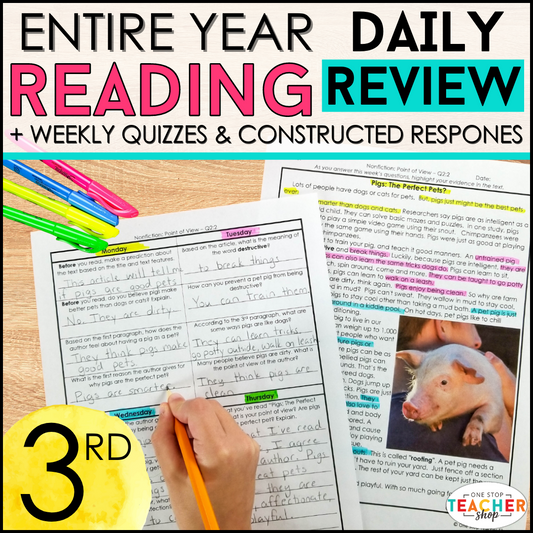 FB - 3rd Grade Reading Spiral Review & Quizzes