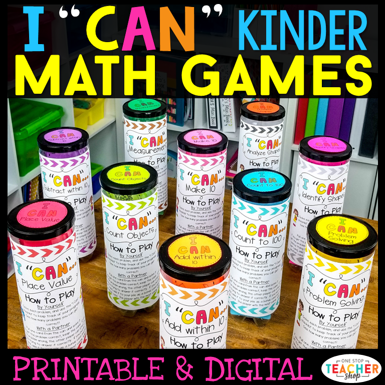 You Can Math Kindergarten I CAN Math Games – One Stop Teacher Shop