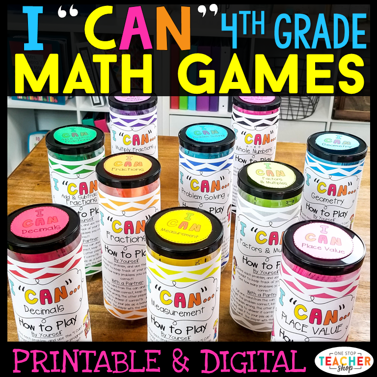 4th Grade I CAN Math Games – One Stop Teacher Shop