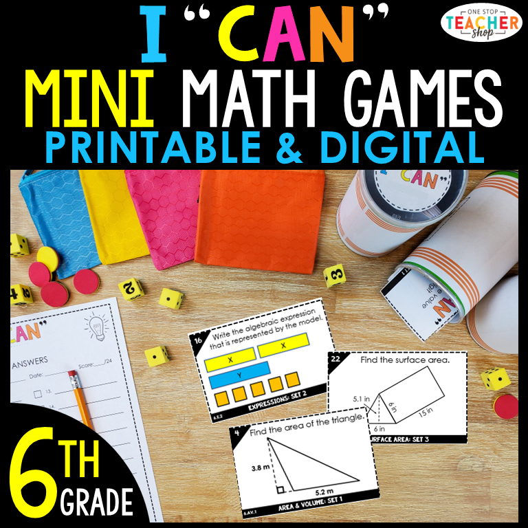 6th Grade Mini I CAN Math Games