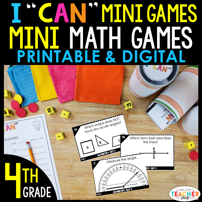 Mini Mu Math 4th Grade Mini I CAN Math Games – One Stop Teacher Shop